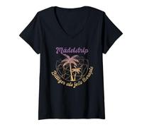 Femme Mädelstrip Moins Cher Que n'importe Quelle thérapie JGA Besties T-Shirt avec Col en V