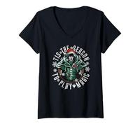 Femme Magic: The Gathering Christmas Tis The Season to Play Magic T-Shirt avec Col en V