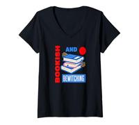 Femme Magie littéraire et Charme ensorcelant de Lecture T-Shirt avec Col en V