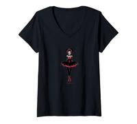 Femme Magnifique Costume de Danseuse Gothique et Sombre pour Les Fans de Ballerine T-Shirt avec Col en V