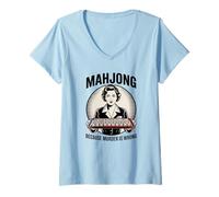 Femme Mahjong Amusant Parce Que Le Meurtre n'est Pas Une Bonne Chose T-Shirt avec Col en V