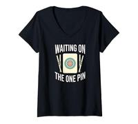 Femme Mahjong Player Waiting on The One Pin Tile T-Shirt avec Col en V