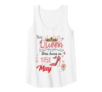Femme Mai 1951 Anniversaire This Queen Was Born in May 1951 Débardeur