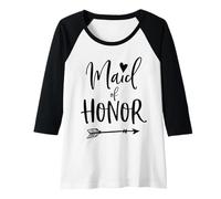 Femme Maid of Honor Fête de mariée Jour de Mariage Manche Raglan
