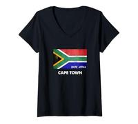 Femme Maillot Afrique du Sud Cape Town T-Shirt avec Col en V
