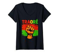 Femme Maillot Burkina Faso Ibrahim Traoré Thomas Sankara Traore T-Shirt avec Col en V