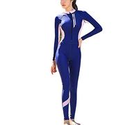 Femme Maillot de Bain à Manches Longues Combinaison de Surf Une pièce Full Body Maillots de Bain à Jambes Longues Modeste Zippés Natation Costume Plongée Sport Tankini Vêtements de Plage Navy XL