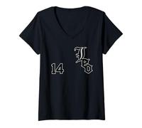 Femme Maillot de Sport n° 14 du Pape Leo XIV de Chicago Noir/Gris T-Shirt avec Col en V