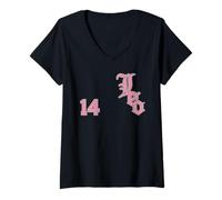 Femme Maillot de Sport n° 14 du Pape Leo XIV de Chicago Rose T-Shirt avec Col en V