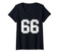 Femme Maillot numéro 66 pour Homme, Femme, Enfant T-Shirt avec Col en V