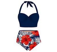 Femme Maillots De Bain Deux PièCes - EléGant Confortable Halter Triangle RéGlable Bikini ContrôLe du Ventre Pas Cher Maillot De Bain Sets Ronde Maillot De Bain Ensemble De Swimwear De Plage