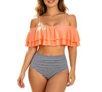 Femme Maillots de Bain Deux Pièces Push-up Ensembles Deux pièces de Tie-Dye Chic Taille Haute Bikini Set Col V Élégant