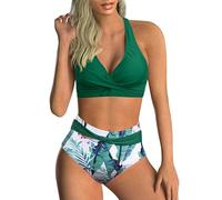 Femme Maillots de Bain Deux Pièces Push-up Ensembles Deux pièces de Tie-Dye Chic Taille Haute Bikini Set Col V Élégants