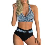 Femme Maillots de Bain Deux Pièces Push-up Ensembles Deux pièces de Tie-Dye Chic Taille Haute Bikini Set Col V Élégants