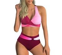 Femme Maillots de Bain Deux Pièces Push-up Ensembles Deux pièces de Tie-Dye Chic Taille Haute Bikini Set Col V Élégants