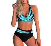 Femme Maillots de Bain Deux Pièces Push-up Ensembles Deux pièces de Tie-Dye Chic Taille Haute Bikini Set Col V Élégants