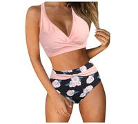 Femme Maillots de Bain Deux Pièces Push-up Ensembles Deux pièces de Tie-Dye Chic Taille Haute Bikini Set Col V Élégant