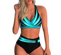 Femme Maillots de Bain Deux Pièces Push-up Ensembles Deux pièces Maillots de Bain Femmes 2 Pieces Crossover Push Up Bikini Sets Tribal Print Ensemble de Tankini