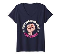 Femme Maintien de la légalité de l'avortement : féministe Pro-Choix T-Shirt avec Col en V