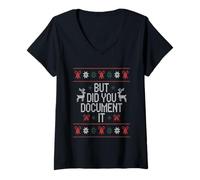 Femme mais L'avez-Vous Documenté Codage Humour De Noël Amoureux du T-Shirt avec Col en V
