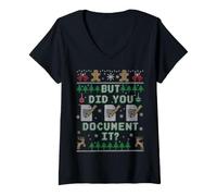 Femme mais l'avez-Vous documenté : Funny Ugly Christmas T-Shirt avec Col en V