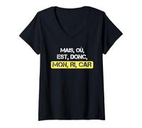 Femme mais, Où, Est, Donc,Mon, Ri,Car - Aperitif du Sud Alcool T-Shirt avec Col en V