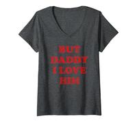 Femme mais Papa Je l'aime T-Shirt avec Col en V