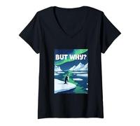Femme mais Pourquoi Les Pingouins sont-Ils conscients du Changement Climatique et de la Fonte des Glaces T-Shirt avec Col en V