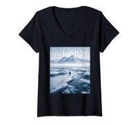 Femme mais Pourquoi - Mème de Pingouin nihiliste Tendance T-Shirt avec Col en V