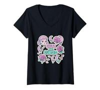 Femme Maison de sorcière hexagonale Mignonne et maudite T-Shirt avec Col en V
