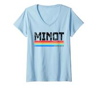 Femme Maison de Ville de Minot Ville Natale de Minot Dakota du Nord T-Shirt avec Col en V