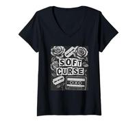 Femme Maison des sorcières Soft Curse Roses Razorblade T-Shirt avec Col en V