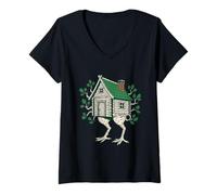 Femme Maison Enchantée Design Fantaisie Contes T-Shirt avec Col en V