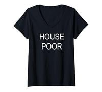 Femme Maison pauvre T-Shirt avec Col en V