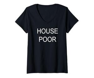Femme Maison pauvre T-Shirt avec Col en V