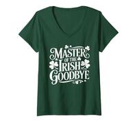 Femme Maître de la fête Irlandaise au Revoir Saint Patrick T-Shirt avec Col en V