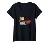 Femme Maître de Quiz Intelligent dans Les Pubs T-Shirt avec Col en V