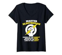 Femme Maître électricien drôle T-Shirt avec Col en V