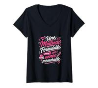 Femme Maîtresse Formidable pour Une année mémorable T-Shirt avec Col en V