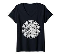 Femme Majestic Dragon Zodiac Art Asiatique Année Chinoise du Dragon T-Shirt avec Col en V