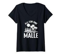 Femme Majorque : Une Destination pour Tous et Toutes pour Les Aventures sur l'île de Malle T-Shirt avec Col en V