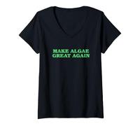 Femme Make Algae Great Again, Satire Politique Amusante T-Shirt avec Col en V