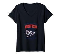 Femme Make America British Again - pour Le thé T-Shirt avec Col en V