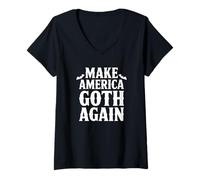 Femme Make America Goth Again Dark Esthétique T-Shirt avec Col en V