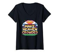 Femme Make Heaven Crowded T-Shirt avec Col en V
