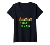 Femme Make It Rain Song of Storms - Awesome 90's Novelty Design T-Shirt avec Col en V
