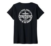 Femme Maker Miracle Worker The Light The Way The Truth Art on Back T-Shirt avec Col en V