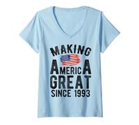 Femme Making America Great Since 1993 Year Old Men Women T-Shirt avec Col en V