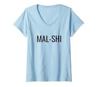 Femme Mal-Shi T-Shirt avec Col en V