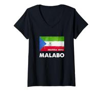 Femme Malabo Guinée équatoriale T-Shirt avec Col en V